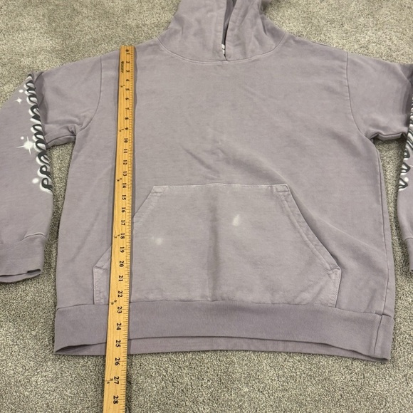TALENTLESS Women's Purple Rain Pastel Airbrush Logo Sleeve Cotton Hoodie Medium - Picture 6 of 8